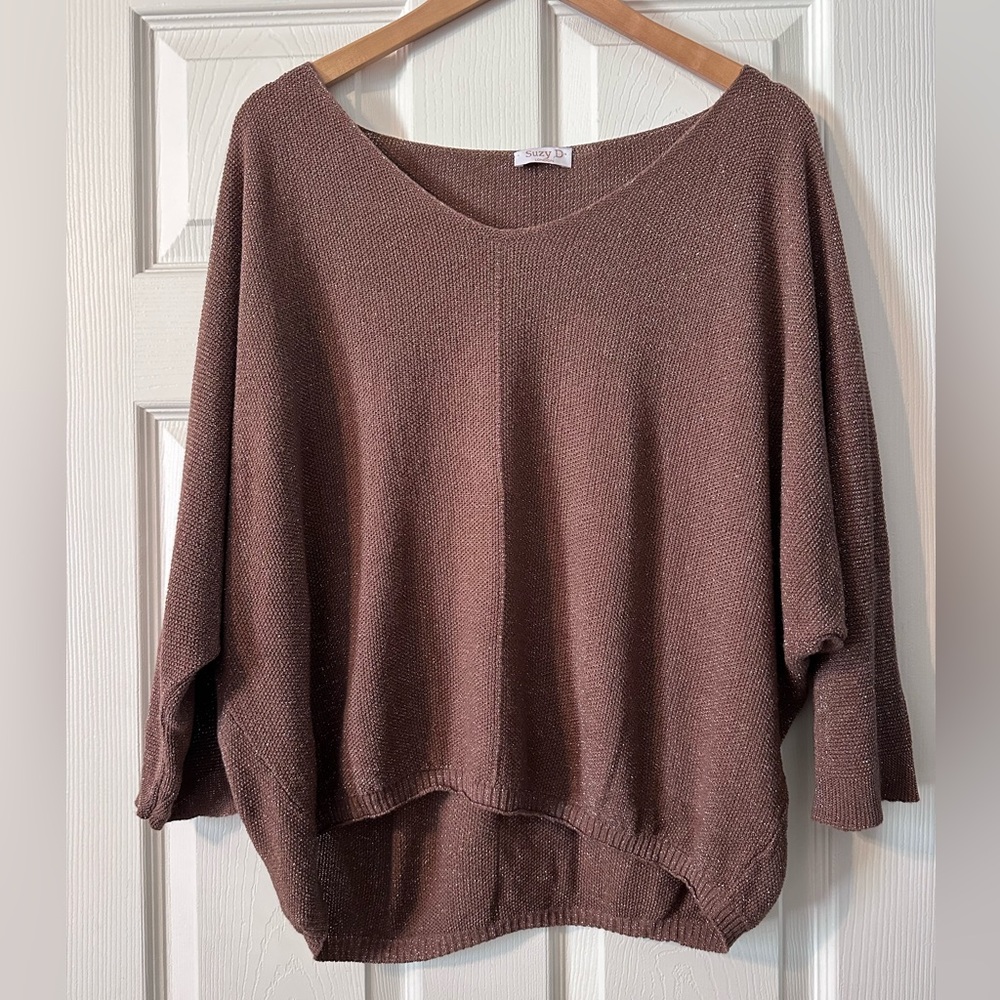 Cozy Taupe Knit Tunic Sweater - Lightweight Relaxed Fit